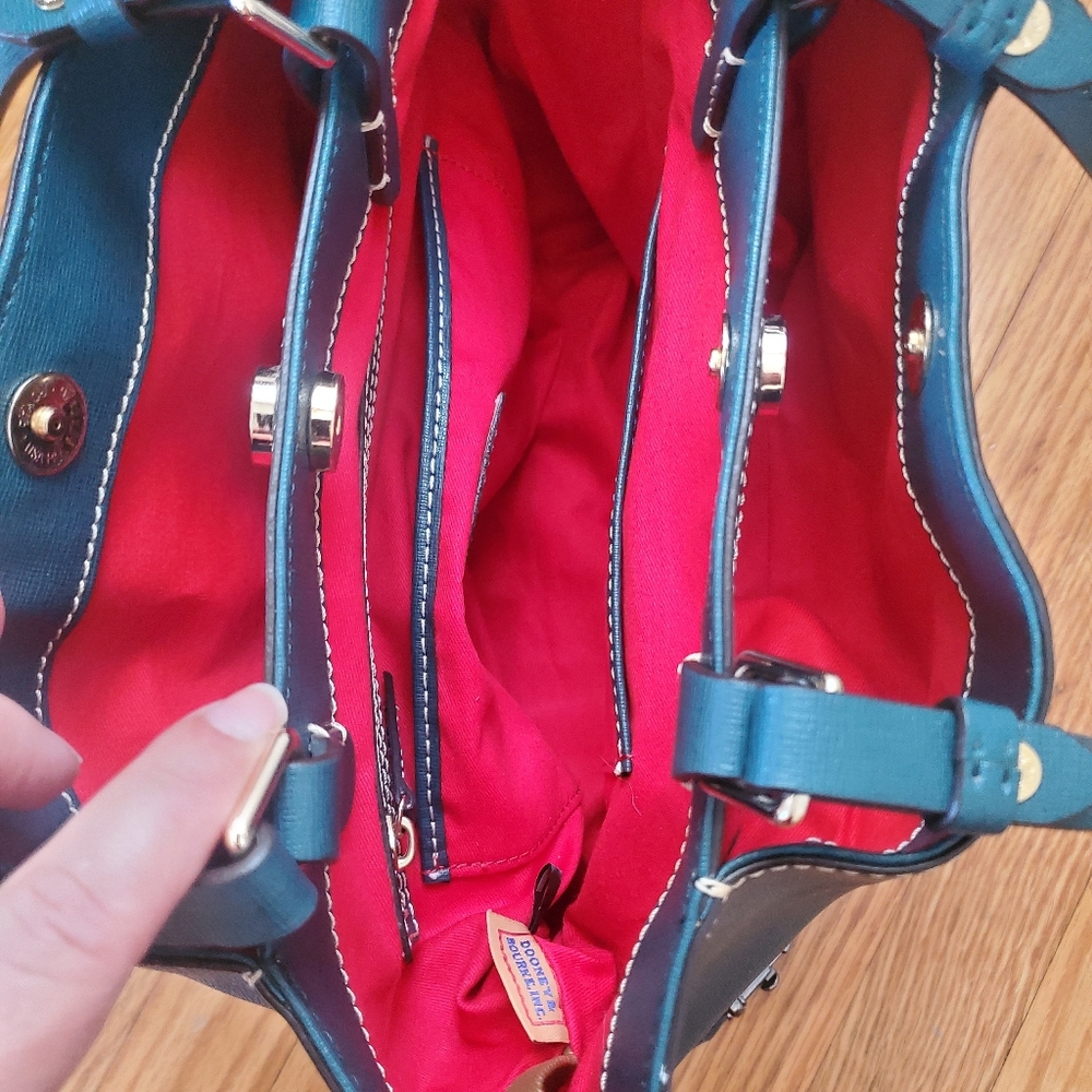 Dooney & Bourke Teal Flyn Leather Tote Shoulder Bag - Picture 2 of 16
